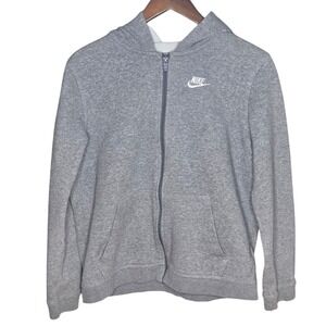 Nike Full Zip Hoodie Gray Sweatshirt Jacket with Pockets Big Kids Size XL